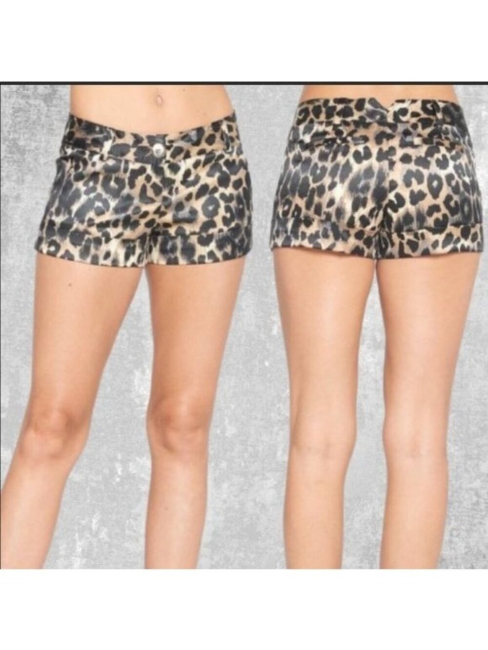 size S womens DNA‎ Couture cheetah print shorts Y2K low rise Silky satiny